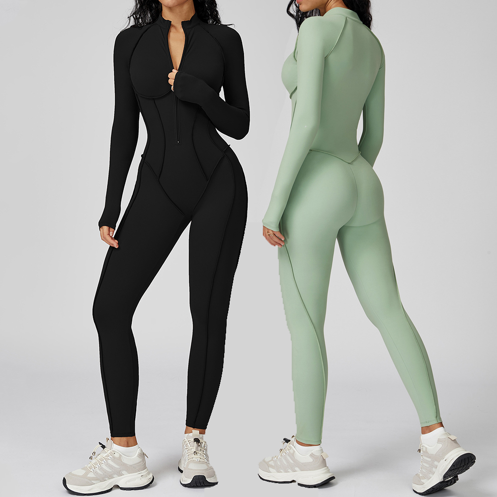 Zipper Jumpsuits Long sleeves  - đánh giá và giá Yoga Fitness Kleidung