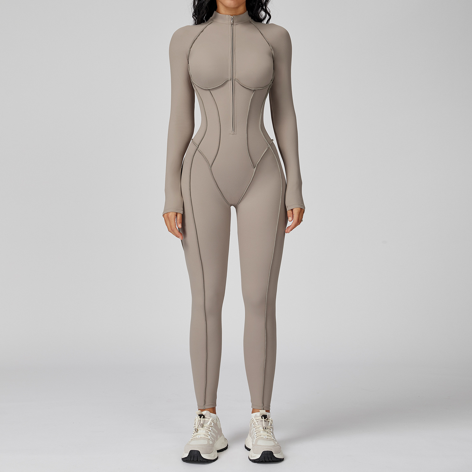 Zipper Jumpsuits Long sleeves  - đánh giá và giá Yoga Fitness Kleidung