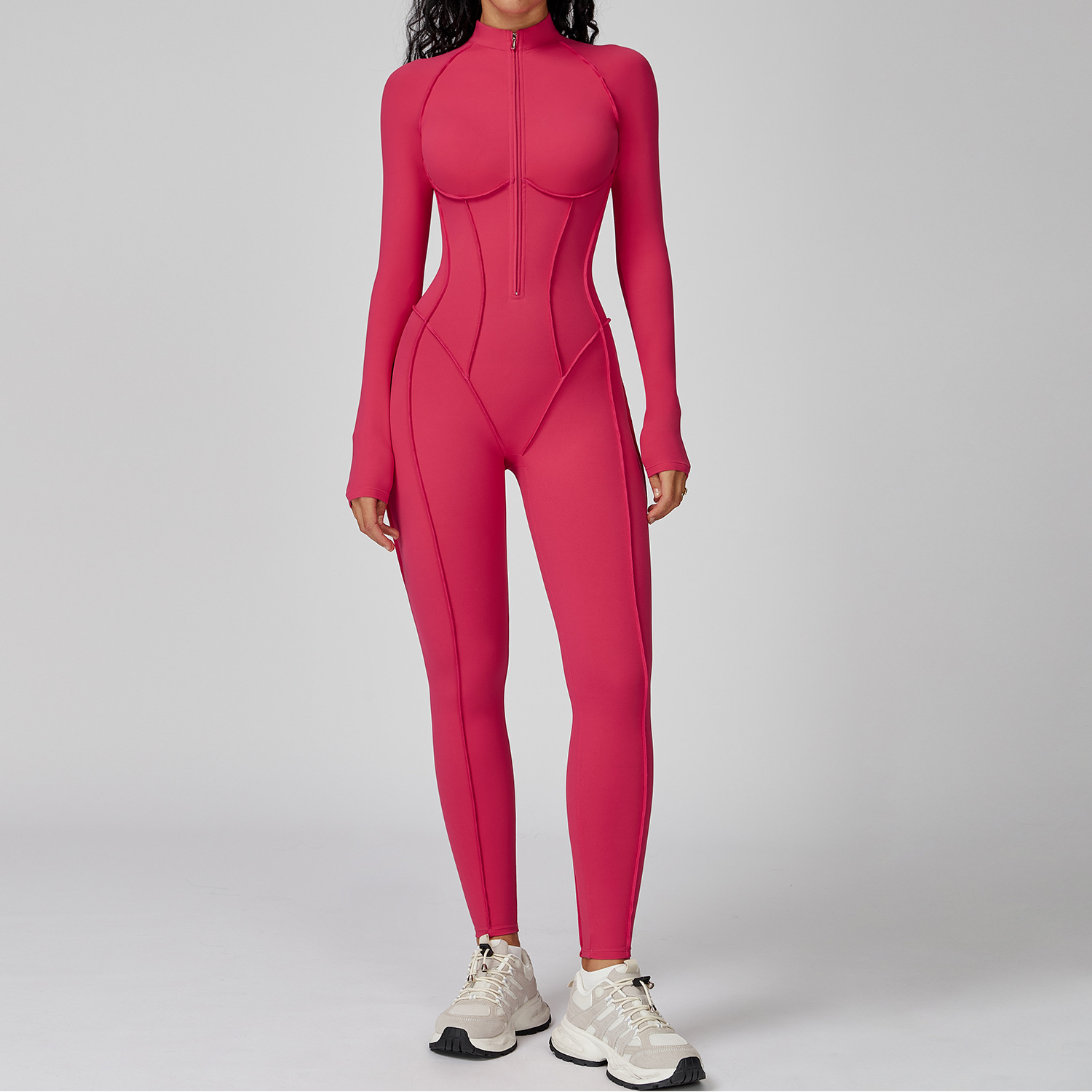 Zipper Jumpsuits Long sleeves  - đánh giá và giá Yoga Fitness Kleidung