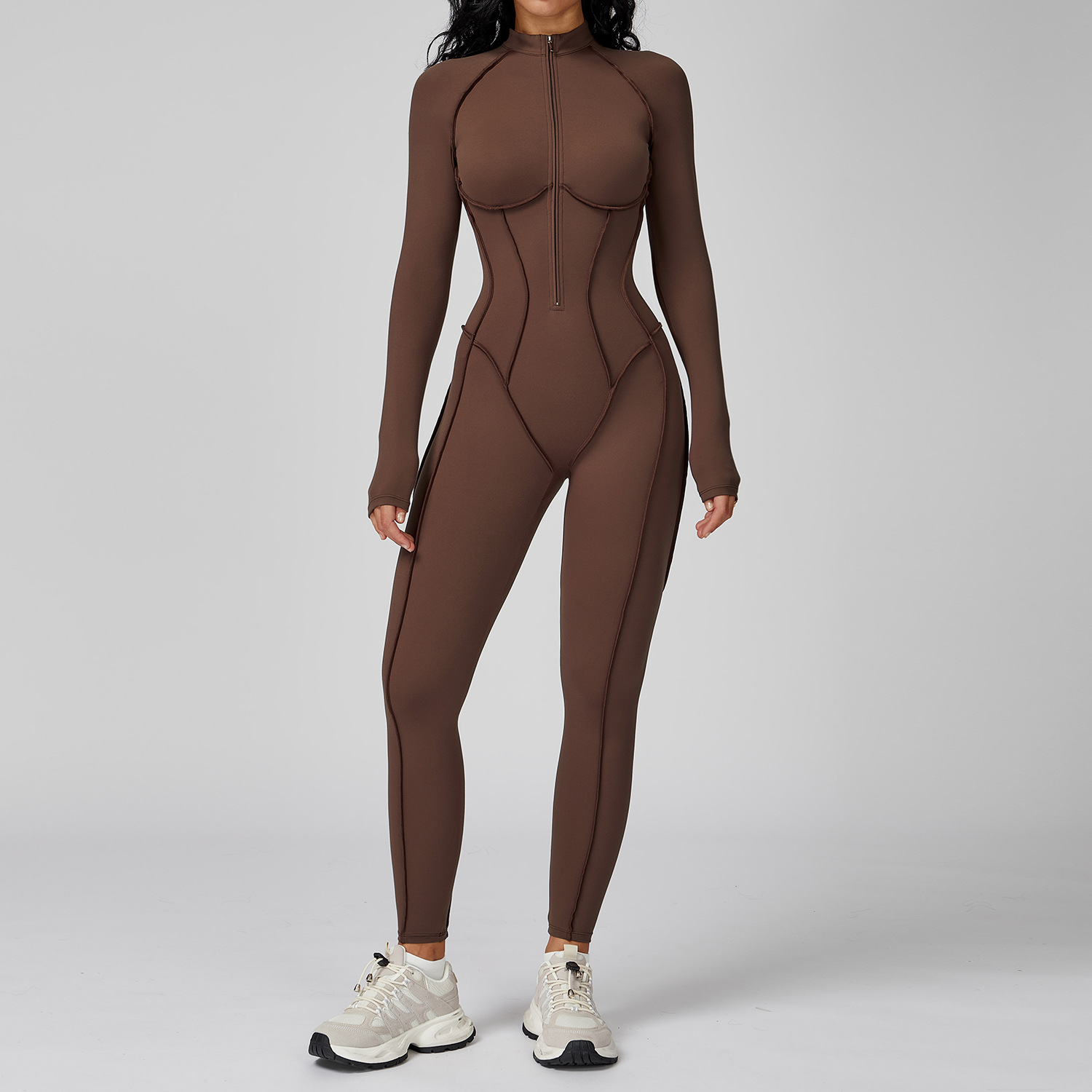 Zipper Jumpsuits Long sleeves  - đánh giá và giá Yoga Fitness Kleidung