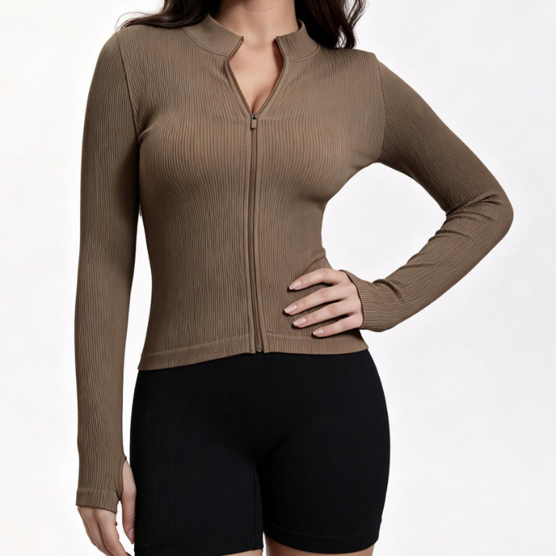 Women Ribbed Long Sleeve Zip U - đánh giá và giá Yoga & Fitness With Faye The Well Being Studio Abbots Langley